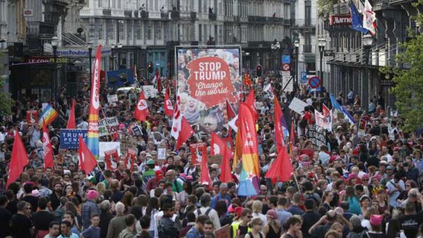 مظاهرات في بروكسل ضد ترامب