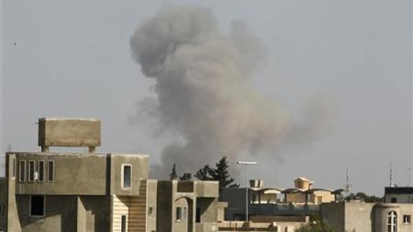 Smoke rises from an airstrike in Tripoli, Libya. (AFP/File)