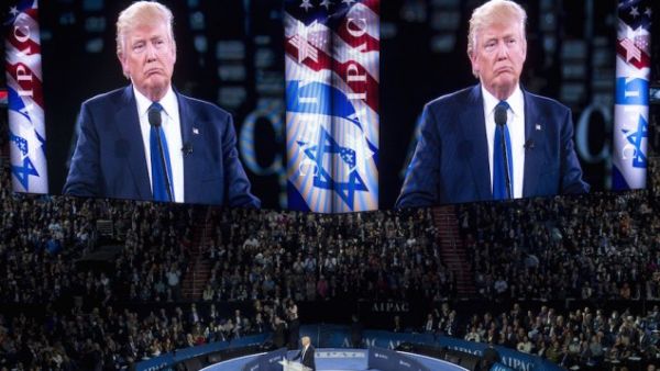Donald Trump speaking at the American Israel Public Affairs Committee (AIPAC) 2016 Policy Conference. (AFP/File)