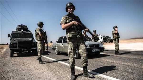 A file photo of Turkish security forces blocking a road. (AFP/File) 