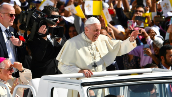 Pope Francis, who has made outreach to Muslim communities a cornerstone of his papacy, leads mass for some 170,000 of the estimated one million Catholics in the United Arab Emirates during a historic visit to the Gulf | AFP, Vincenzo PINTO