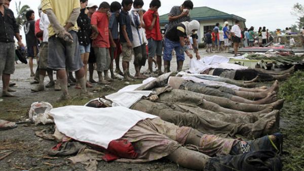 Death toll in the upwards of 10,000 after typhoon Haiyan. [atlanticwire]