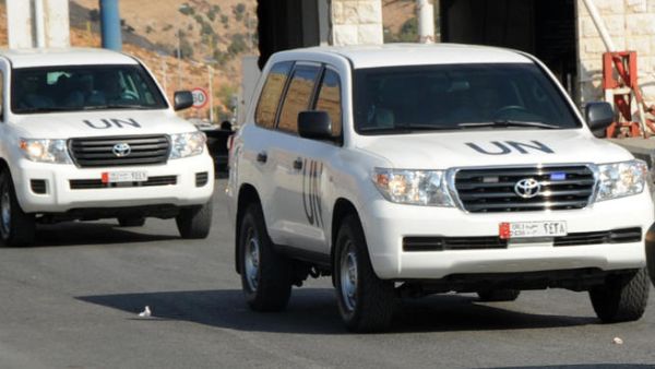  A convoy of United Nations vehicles carrying a team of UN experts investigating the alleged use of chemical weapons in Syria. Earlier today, Germany admitted to exporting 360 tons of dual-use chemicals to Syria. (Image credit: AFP)