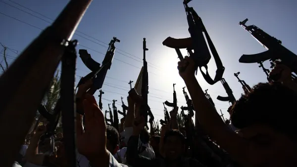The US-made weapons were either captured or illegally traded from poorly secured Iraqi military stockpiles. (AFP)
