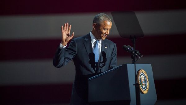 Obama gives his farewell address (Darren Hauck/Getty Images North America/AFP)
