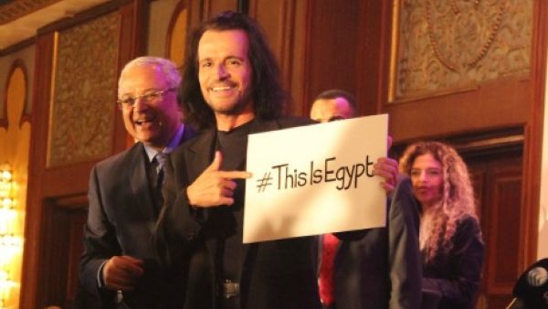 Greek composer, pianist and music producer Yanni during the press conference on 27 October. (Ahram)