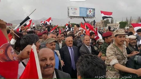 الرئيس اليمني السابق علي عبدالله صالح في ميدان السبعين بالعاصمة صنعاء