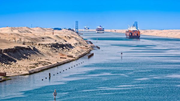 Twelve ships sailed through the southern section of the Suez Canal on that day despite the weather, the statement said. (Shutterstock) Suez Canal Authority Willing to Negotiate with Container Ship Owner