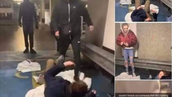 مراهقون بريطانيون يعتدون بوحشية على مشرد في موقف سيارات