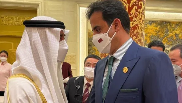 أول لقاء بين أمير قطر وولي عهد أبو ظبي منذ الأزمة الخليجية
