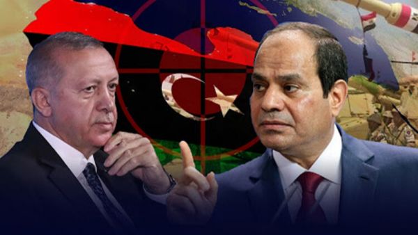 الرئيس المصري عبد الفتاح السيسي (يمين) والرئيس التركي رجب طيب اردوغان