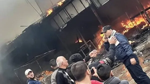 مقتل واصابة العشرات في حريق ضخم بسوق وسط غزة