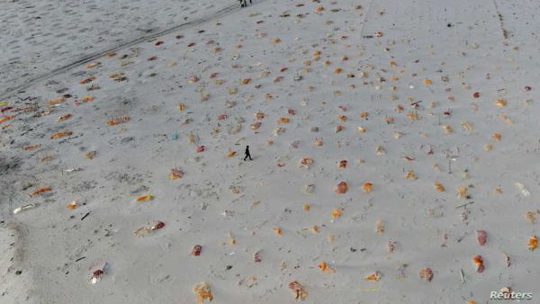 من الجو: قبور على مد البصر لضحايا كورونا في الهند