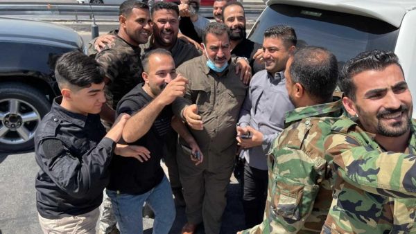 قاسم مصلح غداة الافراج عنه من قبل السلطات العراقية