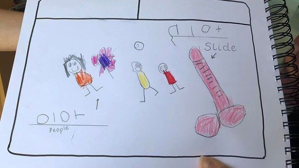 A mum was mortified when she was called into her daughter's nursery after staff mistook her four-year-old daughter's drawing of a 'slide' for something rude (www.dailymail.co.uk)