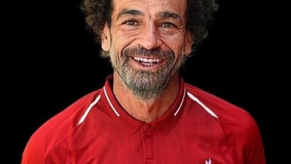 MO Salah using face app the Egyptian king at age of 70 (Twitter)