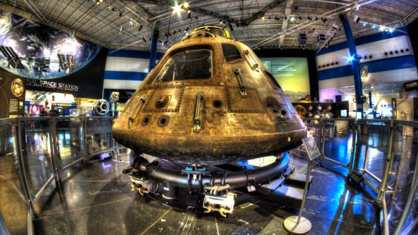 The Apollo 11 Command Module "Columbia" on display at Space Center Houston (Shutterstock)	