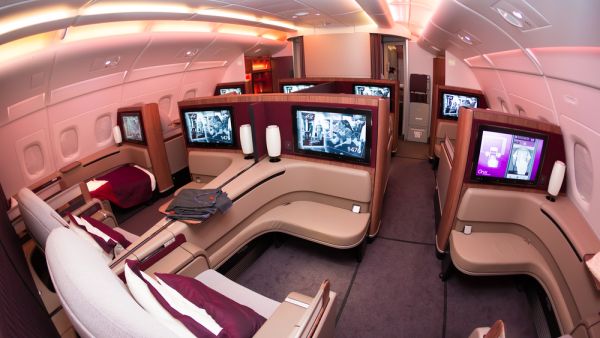 Qatar Airways Airbus A380 first class luxury seats (Shutterstock)	