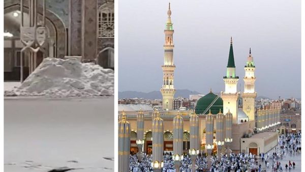 الثلوج تغطي المدينة المنورة