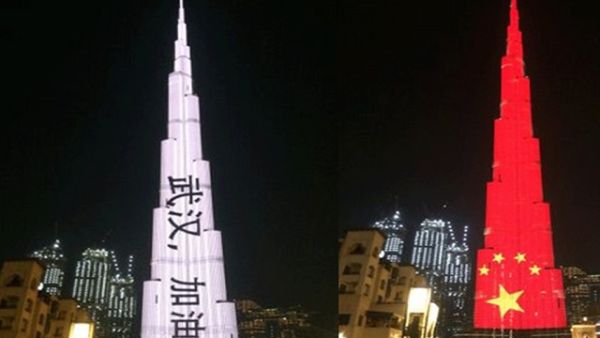 برج خليفة يتشح بعلم الصين