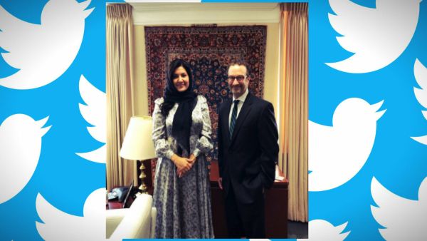 الأميرة ريما بنت بندر بمساعد وزير الخارجية الأمريكي لشؤون الشرق الأدنى "ديفيد شينكر" 