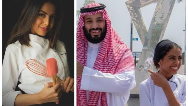 ولي العهد السعودي برفقة الطاهية السعودية لما الجحدلي 