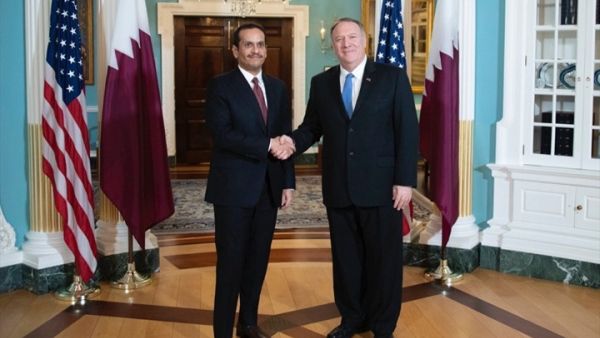 بومبيو يبحث التعاون بالأمن والدفاع مع نظيره القطري