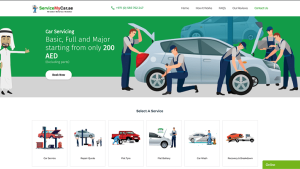 مع تشغيل ServiceMyCar.ae بالكامل في دبي، يمكن لمالكي المركبات الوصول بسهولة إلى الخدمة عبر هواتفهم الذكية التي تعمل بنظام Android أو iOS حيث يمكنهم الحجز والدفع عبر الإنترنت