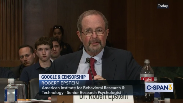 Dr. Robert Epstein, Senate Judiciary Committee, July 2019 /CSPAN