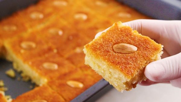 طريقة عمل البسبوسة الأصلية خطوة بخطوة مع المقادير