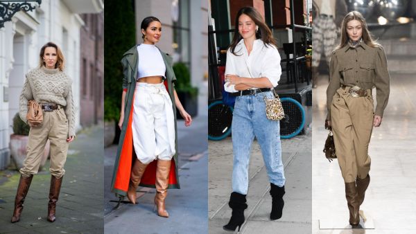 البوت الشتوي مع البناطيل الفضفاضة