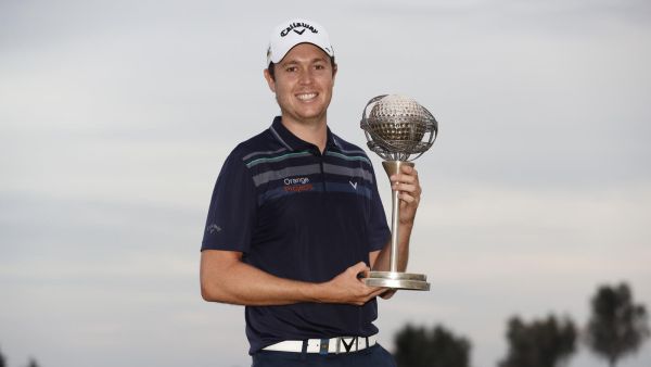 Brown with the Portugal Masters trophy