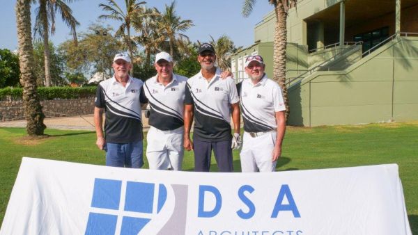 Gullit with the DSA team at Emirates Golf Club