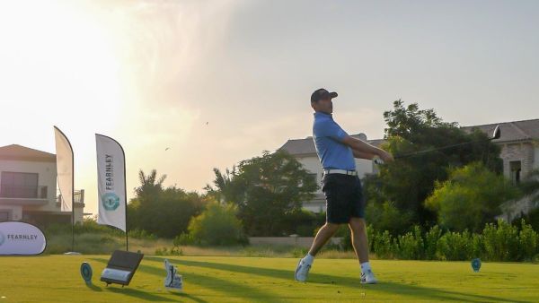 McAteer in action at the Mike Clark Golf Day
