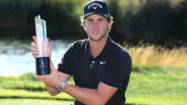 Thomas Pieters with the D+D Real Czech Masters trophy