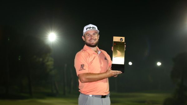 Tyrrell Hatton with the Turkish Airlines Open trophy