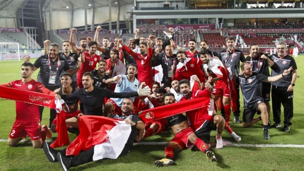 Bahrain's players celebrate their win