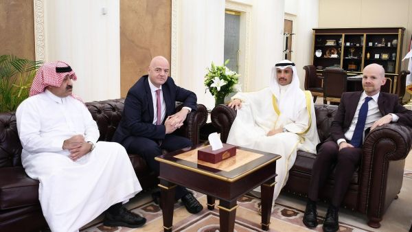 Kuwait's top lawmaker Marzouq Al-Ghanim received FIFA President Gianni Infantino