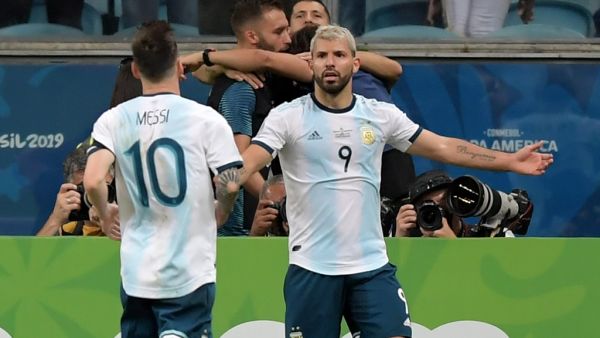 Lautaro Martinez and Sergio Aguero scored as Argentina's Copa America campaign got back on track with a 2-0 victory over Qatar.
