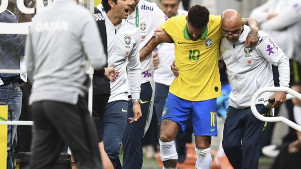 Neymar was forced from the ground in tears as Brazil defeated Qatar in a pre-Copa America friendly on Wednesday.