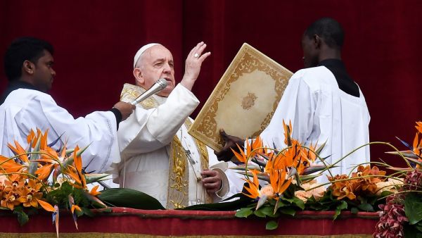 Pope Francis delivers the "Urbi et Orbi" blessing to the city and to the world from the balcony of St Peter's basilica, on April 21, 2019 after the Easter Sunday Mass in the Vatican. (AFP/ File)