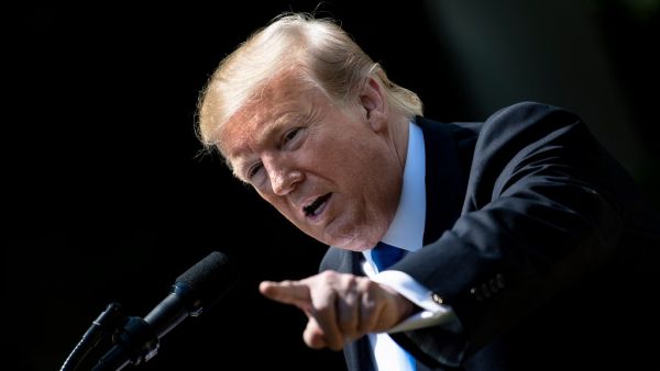 US President Donald Trump speaks at the National Day of Prayer Service, in the Rose Garden of the White House in Washington, DC. (AFP)