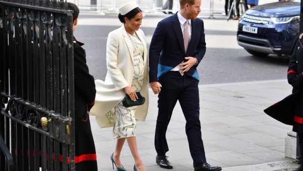 Britain's Prince Harry, Duke of Sussex (R) and Meghan, Duchess of Sussex arrive to attend a Commonwealth Day Service at Westminster Abbey in central London. (AFP/ File)