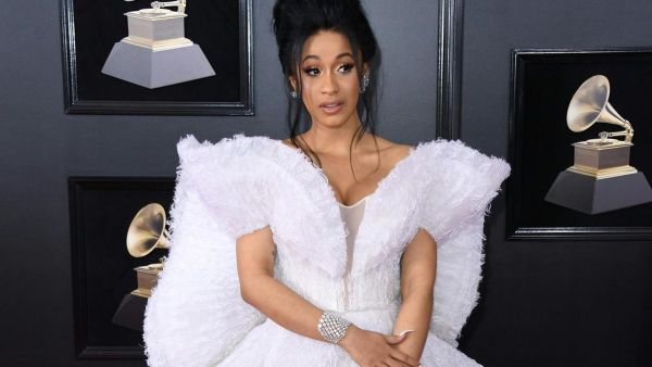 Cardi B wears Ashi Studio at the Grammy Awards on January 28, 2018. (AFP)
