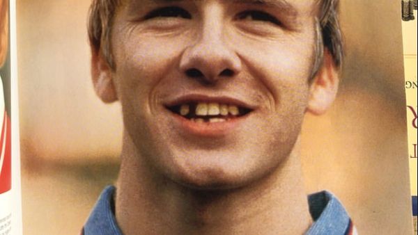Prediction: The picture (seen above), first published in Four Four Two in 1998, shows the footballing legend 'in 2020' - with missing teeth, thinning grey hair, and very wrinkled skin. (Twitter)