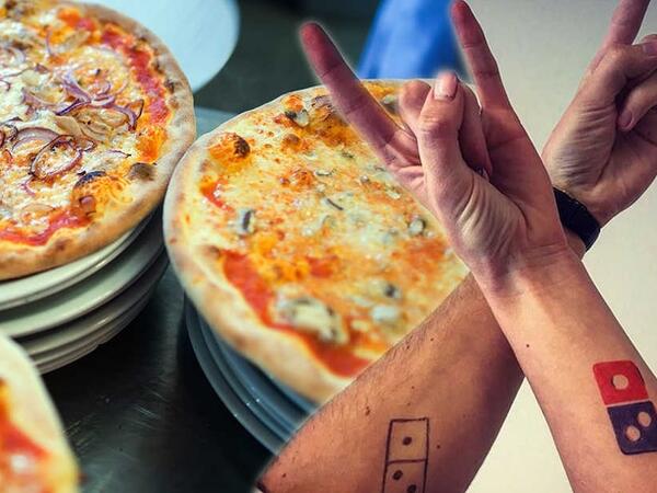The post says people who get tattoos will be given a certificate offering a maximum of 100 free pizzas, per year, for a century - a possible 10,000 pizzas (Instagram)