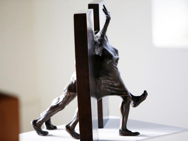 A picture taken at the Museum of Modern Art in Kuwait City on October 4, 2018, shows a sculpture by Kuwaiti artist Sami Mohammed. 
Yasser Al-Zayyat / AFP