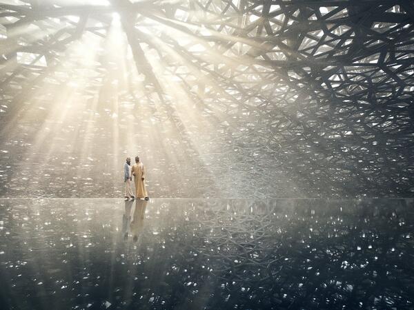 The enormous ancient artifacts at Louvre, Abu Dhabi reveal common threads across civilizations. (Twitter)