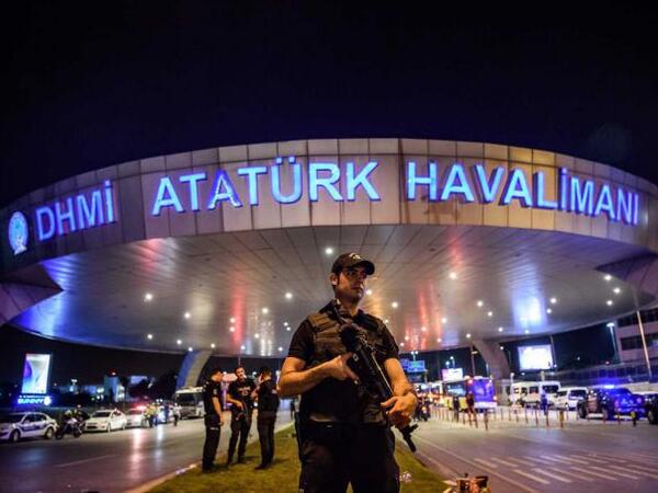 A Turkish policeman on high alert following the June 28 attack at Istanbul's Ataturk Airport (AFP/File)