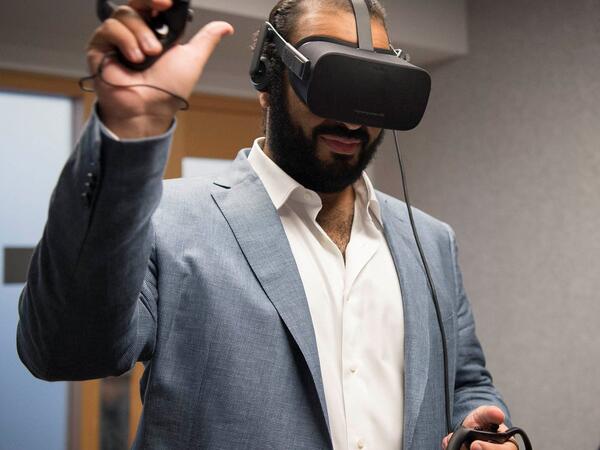 Saudi Deputy Crown Prince Mohammed bin Salman with Facebook CEO Mark Zuckerberg in Silicon Valley, US, on June 22 (Twitter)